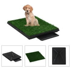 Vidaxl Stranišče za domače živali z umetno travo zeleno 63x50x7 cm WC