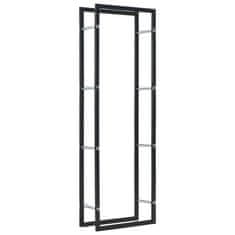 Vidaxl Stojalo za drva črno 50x20x150 cm jeklo