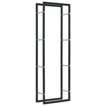 Vidaxl Stojalo za drva črno 50x20x150 cm jeklo