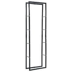 Vidaxl Stojalo za drva črno 60x25x200 cm jeklo