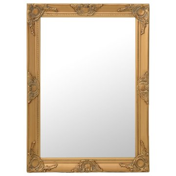 Vidaxl Stensko ogledalo v baročnem stilu 60x80 cm zlato
