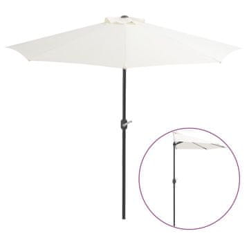 Vidaxl Balkonski senčnik z aluminijastim drogom 270x144 cm peščen