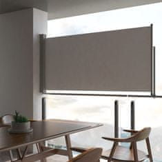 shumee vidaXL Zložljiva stranska tenda za teraso 120x300 cm siva