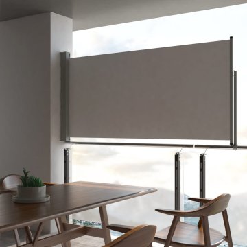 shumee vidaXL Zložljiva stranska tenda za teraso 120x300 cm siva