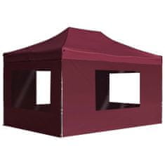Vidaxl Profesionalni šotor za zabave aluminij 4,5x3 m vinsko rdeč