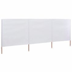 Vidaxl 3-panelni vetrobran tkanina 400x160 cm peščeno bel