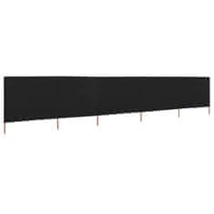 Vidaxl 5-panelni vetrobran tkanina 600x160 cm črn