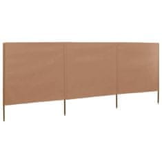 Greatstore 3-panelni vetrobran tkanina 400x160 cm taupe