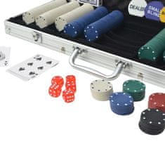 Vidaxl Poker Set s 500 Žetoni Aluminij