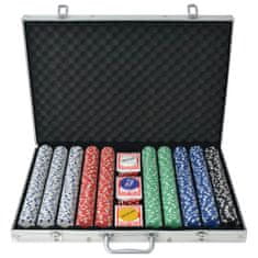 Greatstore Poker Set s 1000 Žetoni Aluminij
