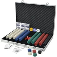 Greatstore Poker Set s 1000 Žetoni Aluminij