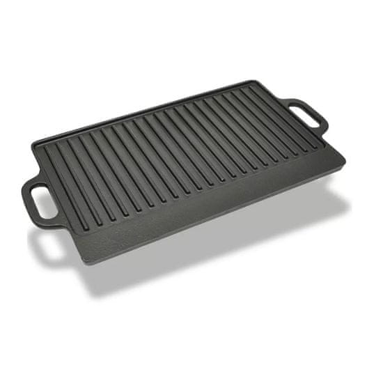 Vidaxl Litoželezna žar plošča obojestranska 50x23 cm