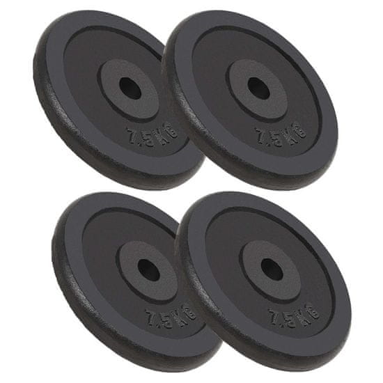 Vidaxl Uteži 4 kosi 30 kg lito železo