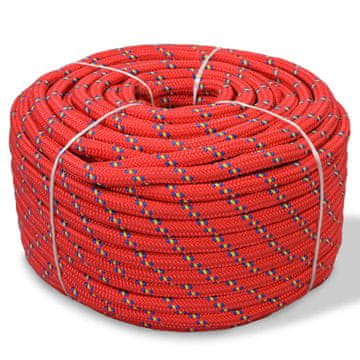 Vidaxl Mornarska vrv polipropilen 14 mm 250 m rdeča