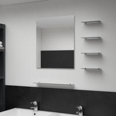 Vidaxl Stensko ogledalo s 5 policami srebrno 50x60 cm