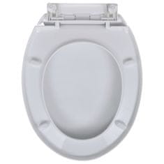 Greatstore WC deska s počasnim zapiranjem 2 kosa plastična bela