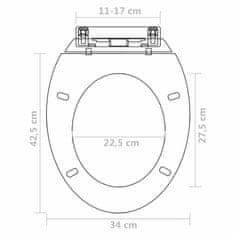 Greatstore WC deska s počasnim zapiranjem 2 kosa plastična bela