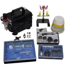 Vidaxl Airbrush kompresor komplet s 3 pištolami