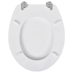 Greatstore Deska za WC školjko MDF pokrov preprost dizajn bela