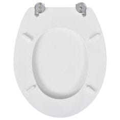 Vidaxl Deska za WC školjko MDF pokrov preprost dizajn bela
