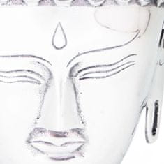 Greatstore Okrasna glava Bude za steno, aluminij, srebrna