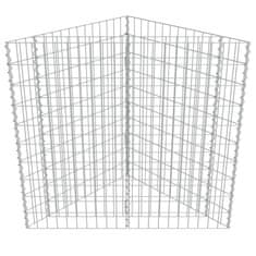 Vidaxl Visoka greda gabion pocinkano jeklo 75x75x50 cm