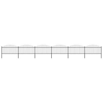 Vidaxl Vrtna ograja s suličastim vrhom jeklo 1005x150 cm črne barve