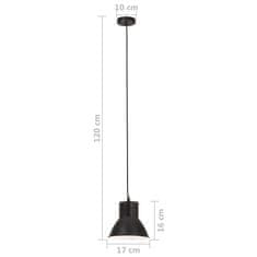 Vidaxl Viseča svetilka 25 W črna okrogla 17 cm E27