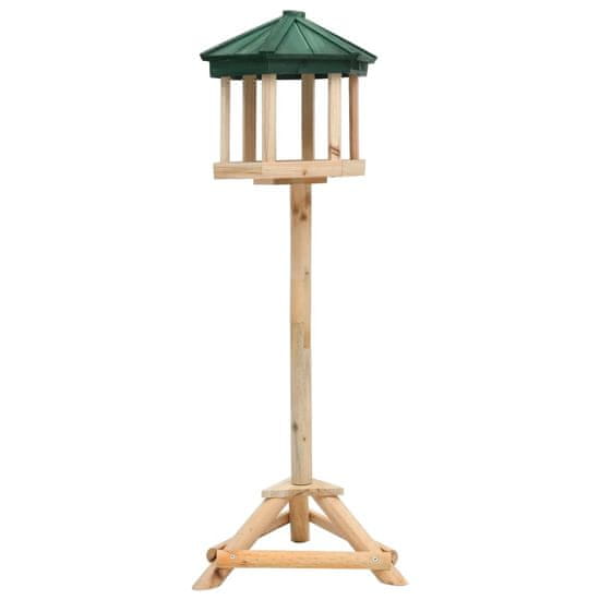 Vidaxl Stoječa hranilnica za ptice trden les jelke 33x106 cm