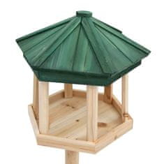 Vidaxl Stoječa hranilnica za ptice trden les jelke 33x106 cm