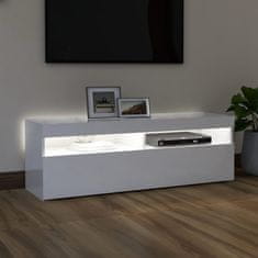 Vidaxl TV omarica z LED lučkami visok sijaj bela 120x35x40 cm