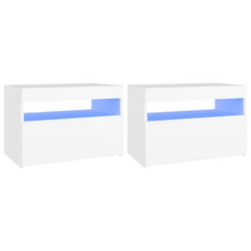 Vidaxl TV omarica z LED lučkami 2 kosa bela 60x35x40 cm