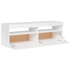 Vidaxl TV omarica z LED lučkami visok sijaj bela 120x35x40 cm