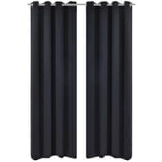 Vidaxl 2 kosa črnih zaves z obročki 135 x 245 cm