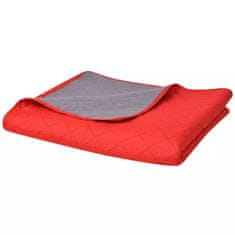 Vidaxl 131557 Double-sided Quilted Bedspread Red and Grey 230x260 cm