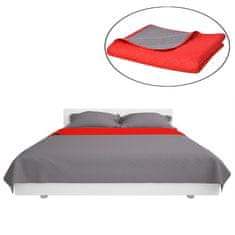 Vidaxl 131557 Double-sided Quilted Bedspread Red and Grey 230x260 cm