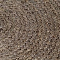 Vidaxl Preproga iz jute okrogla ročno delo 120 cm siva