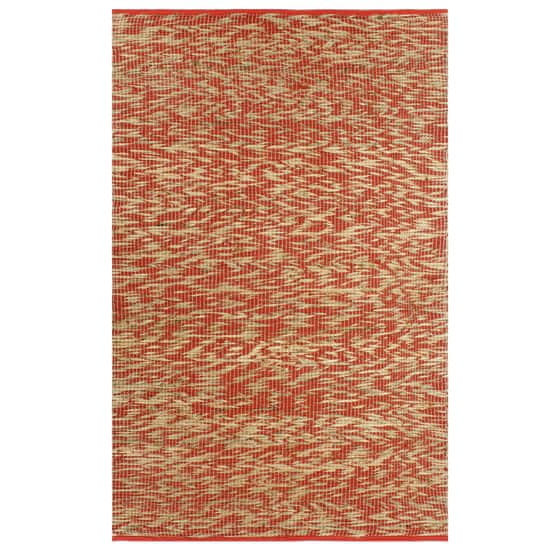 Vidaxl Preproga iz jute ročno izdelana rdeča in naravna 120x180 cm