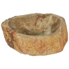 Greatstore Umivalnik 45x35x15 cm fosilni kamen krem