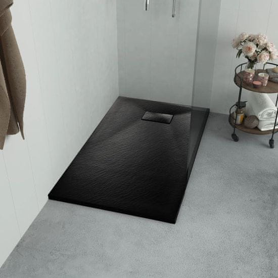 Vidaxl Kad za tuš SMC črna 90x90 cm