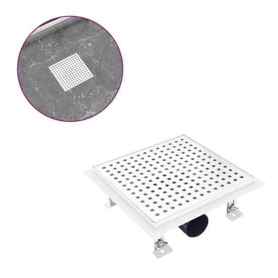 Vidaxl Kanaleta za tuš 20x20 cm nerjaveče jeklo