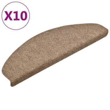 Vidaxl Preproge za stopnice, samolepilne, 10 kosov, 65 x 21 x 4 cm, bež, polkrožne, velike