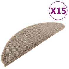 Vidaxl Stopniščne preproge 15 kosov 65x21x4 cm rjave polkrožne velike