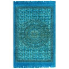 Vidaxl Kilim preproga iz bombaža z vzorcem 120x180 cm turkizna