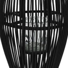 shumee Viseča laterna za svečo iz bambusa 95 cm črna