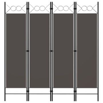 Vidaxl Paravan 4-delni antraciten 160x180 cm