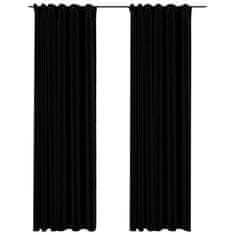 Vidaxl Zatemnitvene zavese z obešali 2 kosa črne 140x245 cm