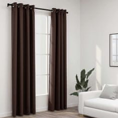 Vidaxl Zatemnitvene zavese z obročki 2 kosa taupe 140x245 cm