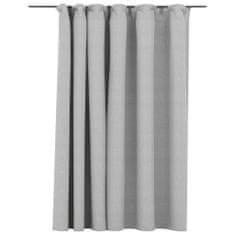 Greatstore Zatemnitvena zavesa z obešali videz platna siva 290x245 cm