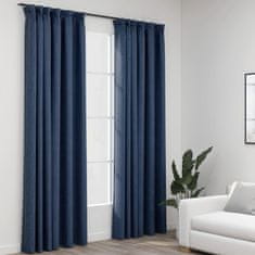 Vidaxl Zatemnitvene zavese z obešali 2 kosa modre 140x245 cm